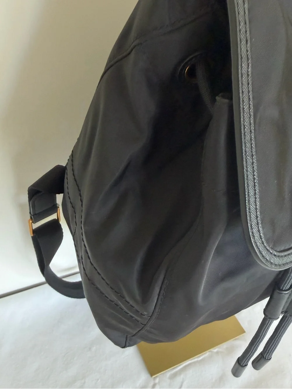 Tory Burch Scout Mini Nylon Backpack Black Drawstring Travel Bag